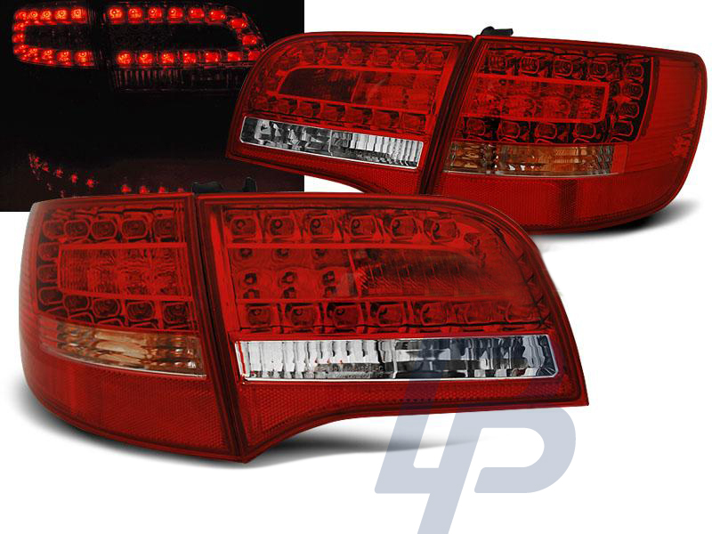 AUDI A6 C6 05-08 AVANT RED WHITE LED TAILLIGHTS - 3