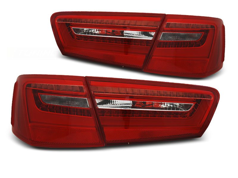 AUDI A6 C7 11-10.14 RED WHITE LED TAILLIGHTS