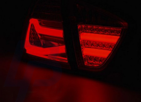 LED TAILLIGHTS BMW E90 03.05-08.08 RED SMOKE LED BAR - 2