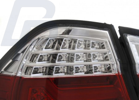 LED TAILLIGHTS BMW E90 03.05-08.08 RED WHITE LED BAR - 3