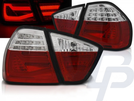 LED TAILLIGHTS BMW E90 03.05-08.08 RED WHITE LED BAR
