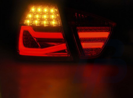 LED TAILLIGHTS BMW E90 03.05-08.08 RED WHITE LED BAR - 6