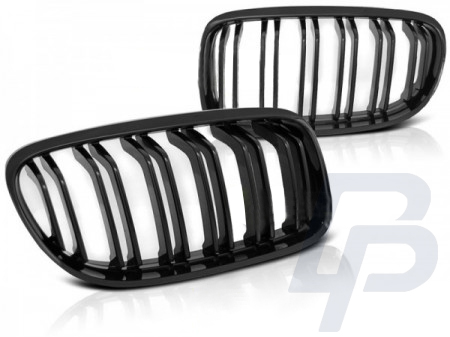 GRILLS BMW E90 / E91 LCI 09- GLOSSY BLACK DOUBLE BAR M-LOOK