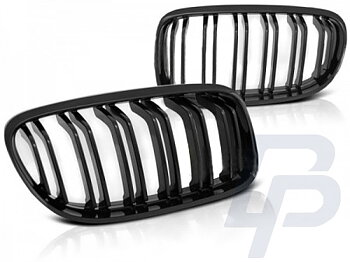GRILLS BMW E90 / E91 LCI 09- GLOSSY BLACK DOUBLE BAR M-LOOK