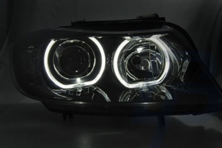 HEADLIGHTS BMW E90/E91 03.05-11 LED ANGEL EYES BLACK LED INDICATOR - 4