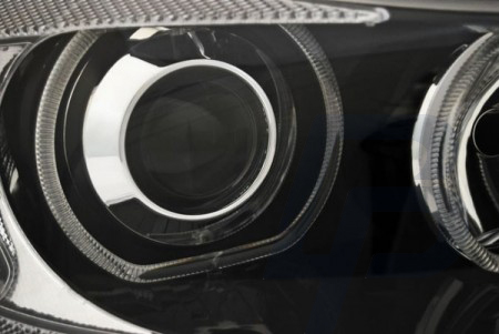 HEADLIGHTS BMW E90/E91 03.05-11 LED ANGEL EYES BLACK LED INDICATOR - 2