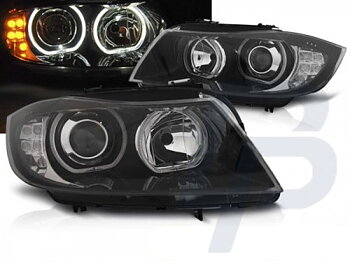 HEADLIGHTS BMW E90/E91 03.05-11 LED ANGEL EYES BLACK LED INDICATOR