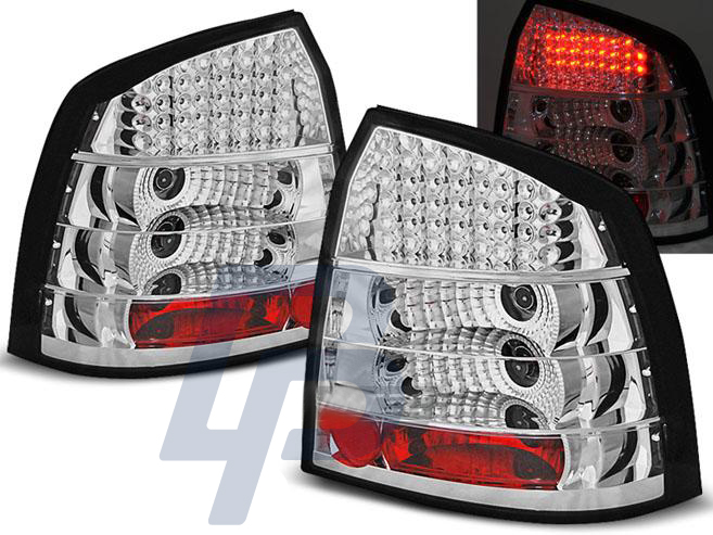 OPEL ASTRA G 09.97-02.04 3D/5D CHROME LED TAILLIGHTS - 3