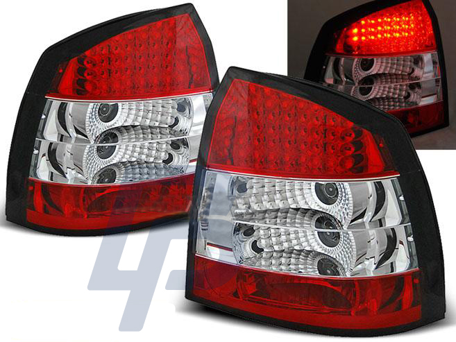 OPEL ASTRA G 09.97-02.04 3D/5D CHROME LED TAILLIGHTS - 2