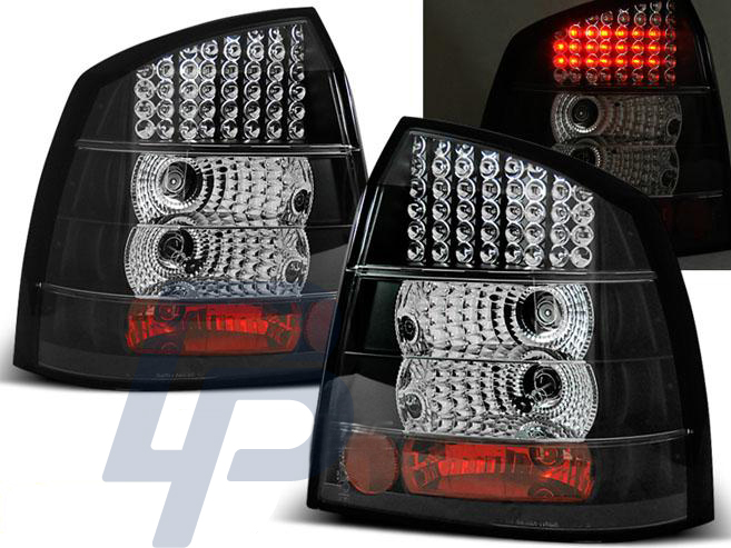 OPEL ASTRA G 09.97-02.04 3D/5D BLACK LED TAILLIGHTS - 3