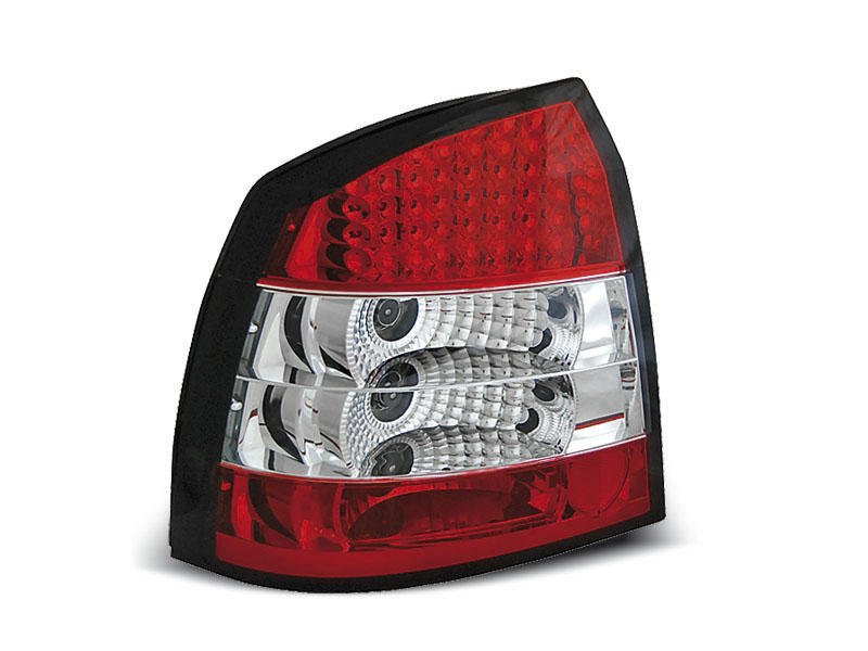OPEL ASTRA G 09.97-02.04 3D/5D RED WHITE LED TAILLIGHTS