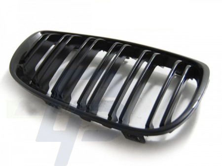 GRILLS BMW E92/E93 07-10 C/C GLOSSY BLACK DOUBLE BAR M-LOOK - 3