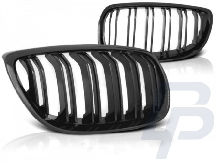 GRILLS BMW E92/E93 07-10 C/C GLOSSY BLACK DOUBLE BAR M-LOOK