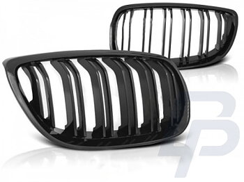 GRILLS BMW E92/E93 07-10 C/C GLOSSY BLACK DOUBLE BAR M-LOOK