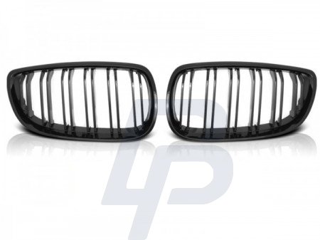 GRILLS BMW E92/E93 07-10 C/C GLOSSY BLACK DOUBLE BAR M-LOOK - 2