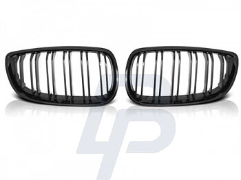GRILLS BMW E92/E93 07-10 C/C GLOSSY BLACK DOUBLE BAR M-LOOK