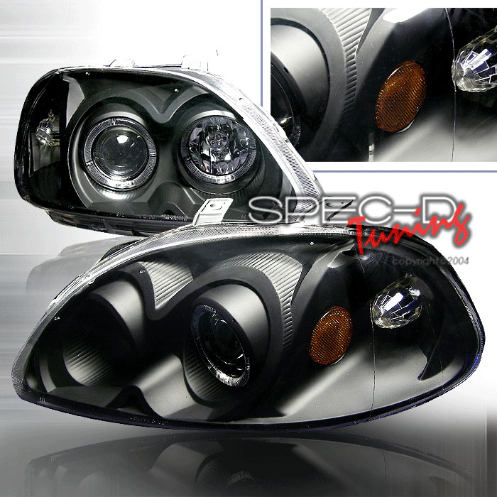 HONDA CIVIC 96-98 PROJECTOR HEADLIGHTS BLACK [KS]