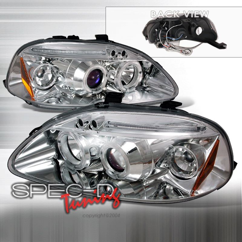 HONDA CIVIC 96-98 LED PROJECTOR HEADLIGHTS CHROME [JY]