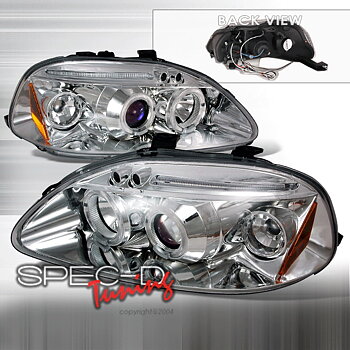 HONDA CIVIC 96-98 LED PROJEKTOR STRÅLKASTARE KROMADE [JY]