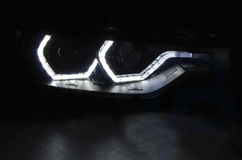 HEADLIGHTS BMW F30/F31 10.11 - 05.15 ANGEL EYES LED BLACK DRL