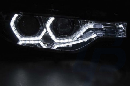 HEADLIGHTS BMW F30/F31 10.11 - 05.15 ANGEL EYES LED CHROME DRL - 3