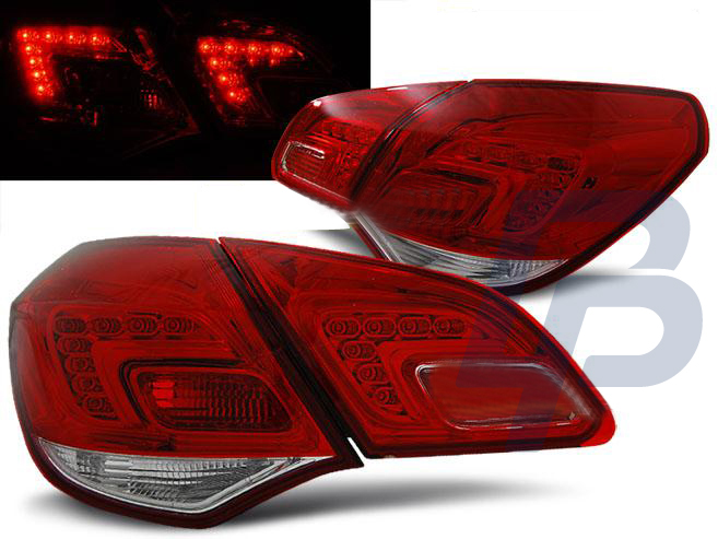OPEL ASTRA J 10- HATCHBACK RED WHITE LED TAILLIGHTS - 3
