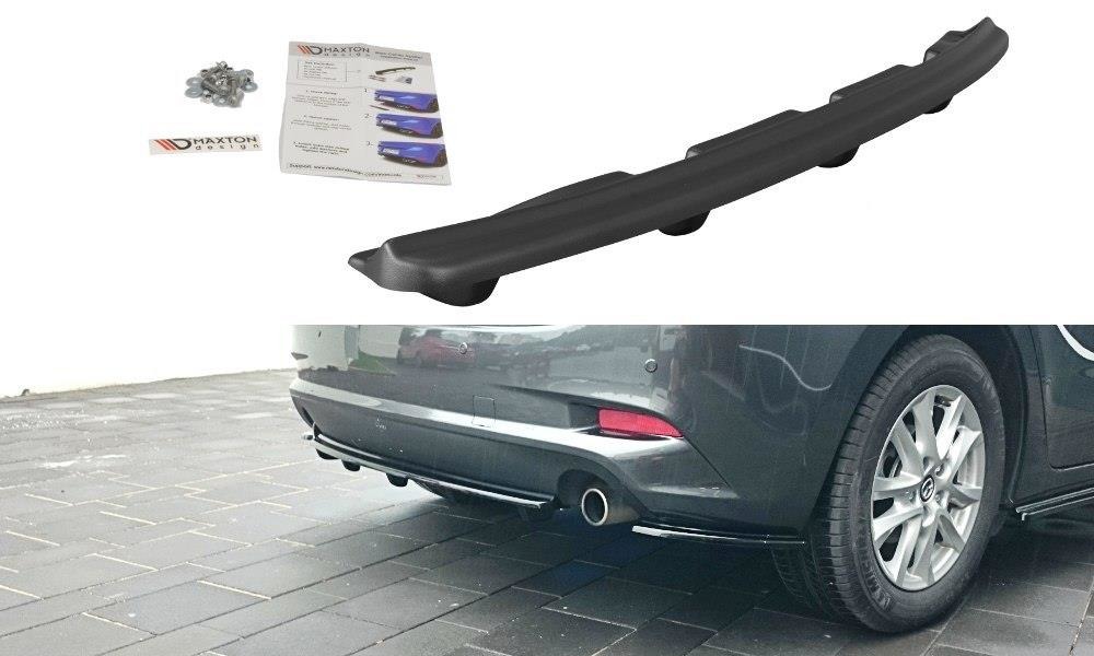 CENTRAL REAR SPLITTER MAZDA 3 BM (MK3) FACELIFT (WITH VERTICAL BARS)