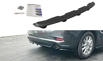 CENTRAL REAR SPLITTER MAZDA 3 BM (MK3) FACELIFT (WITH VERTICAL BARS)