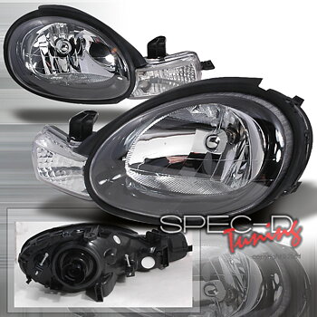 DODGE NEON 00-02 HEADLIGHTS BLACK CLEAR [KS]