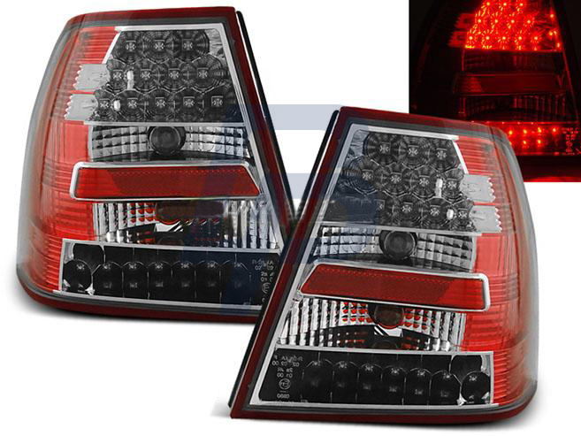 VW BORA 09.98-07.05 RED WHITE LED TAILLIGHTS - 2
