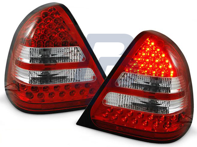 MERCEDES W202 C-CLASS 06.93-06.00 RED WHITE LED TAILLIGHTS - 2