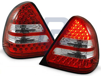 MERCEDES W202 C-CLASS 06.93-06.00 RED WHITE LED TAILLIGHTS
