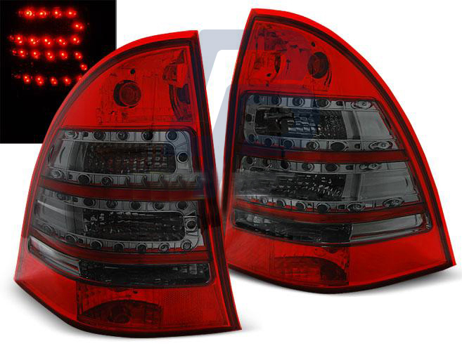 MERCEDES C-CLASS W203 KOMBI 00-07 RED SMOKE LED TAILLIGHTS - 2