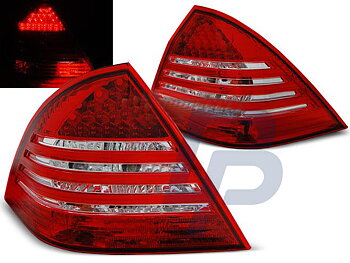 MERCEDES C-CLASS W203 SEDAN 00-04 RED WHITE LED TAILLIGHTS