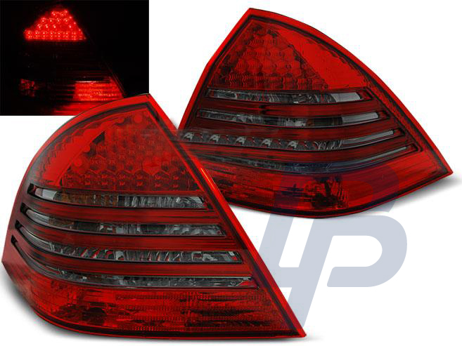 MERCEDES C-CLASS W203 SEDAN 00-04 RED SMOKE LED TAILLIGHTS - 2