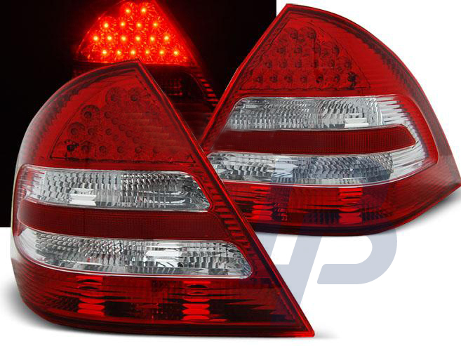 MERCEDES C-CLASS W203 SEDAN 04-07 RED WHITE LED TAILLIGHTS - 2