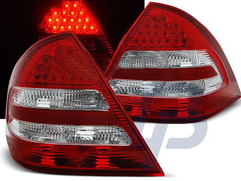 MERCEDES C-CLASS W203 SEDAN 04-07 RED WHITE LED TAILLIGHTS