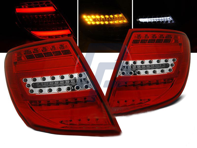 MERCEDES C-CLASS W204 KOMBI 07-10 RED WHITE LED TAILLIGHTS BAR - 4