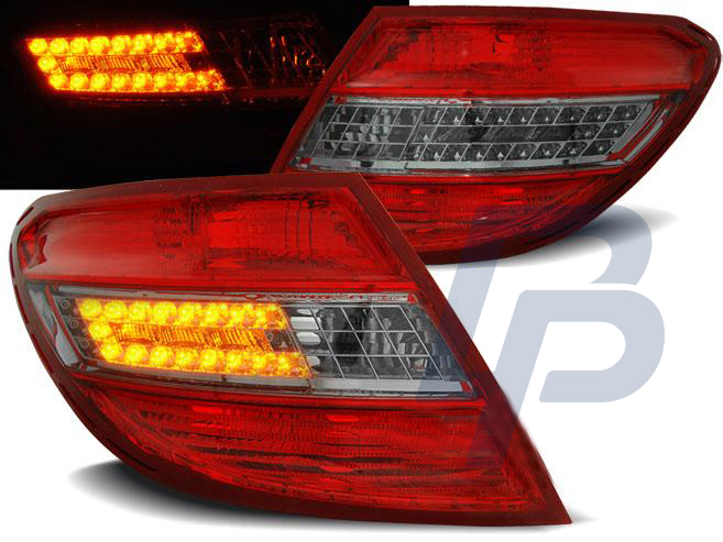 MERCEDES C-CLASS W204 SEDAN 07-10 RED SMOKE LED TAILLIGHTS - 2