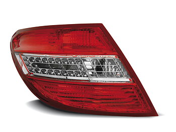 MERCEDES C-CLASS W204 SEDAN 07-10 RED WHITE LED TAILLIGHTS