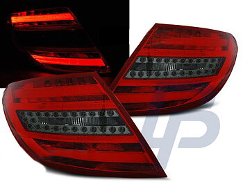 MERCEDES C-CLASS W204 SEDAN 07-10 RED SMOKE LED TAILLIGHTS BAR