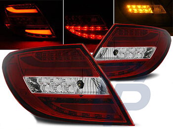MERCEDES C-CLASS W204 SEDAN 07-10 RED WHITE LED TAILLIGHTS BAR