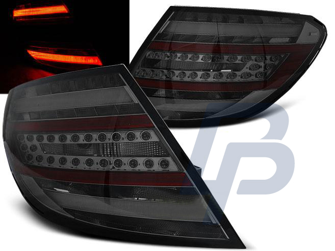 MERCEDES C-CLASS W204 SEDAN 07-10 SMOKE LED TAILLIGHTS BAR - 2