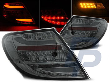 MERCEDES C-CLASS W204 SEDAN 07-10 RED SMOKE LED TAILLIGHTS BAR