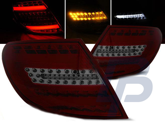 MERCEDES C-CLASS W204 SEDAN 07-10 RED SMOKE LED TAILLIGHTS BAR - 4