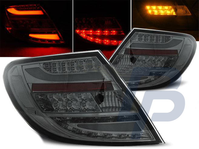 MERCEDES C-CLASS W204 SEDAN 07-10 SMOKE LED TAILLIGHTS BAR - 2