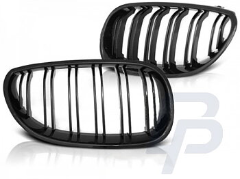 GRILLS BMW E60/E61 07.03-10 GLOSSY BLACK DOUBLE BAR M-LOOK