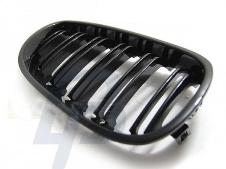 GRILLS BMW E60/E61 07.03-10 GLOSSY BLACK DOUBLE BAR M-LOOK - 3