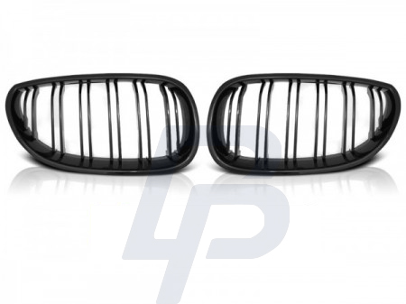 GRILLS BMW E60/E61 07.03-10 GLOSSY BLACK DOUBLE BAR M-LOOK - 2