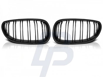 GRILLS BMW E60/E61 07.03-10 GLOSSY BLACK DOUBLE BAR M-LOOK